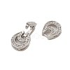 Brass Micro Pave Clear Cubic Zirconia Fold Over Clasps KK-C075-06P-2