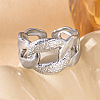201 Stainless Steel Oval Link Chain Cuff Rings FS-WG16057-04-1
