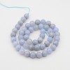 Natural Blue Lace Agate Round Bead Strands G-P070-15-6mm-2