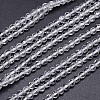 Faceted Round Natural Quartz Crystal Beads Strands G-L411-30-4mm-1