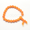 Buddha Meditation Yellow Jade Beaded Stretch Bracelets X-BJEW-R041-8mm-03-1