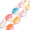 Acrylic Aluminium Cable Chain Necklaces NJEW-JN03627-4