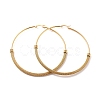 PVD Vacuum Plating 201 Stainless Steel Mesh Chain Shape Big Hoop Earrings with 304 Stainless Steel Pin for Women EJEW-F280-21B-G-1