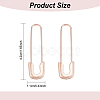 ANATTASOUL 4 Pairs 4 Colors Exquisite Alloy Safety Pin Shape Hoop Earrings for Women EJEW-AN0001-87-2