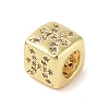 Brass Micro Pave Clear Cubic Zirconia European Beads KK-K368-01G-12-2