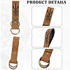 Rectangle PU Leather Medieval Belt Pendant. with Alloy Ring AJEW-CL0004-79-7