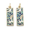 Brass Micro Pave Clear Cubic Zirconia Pendants ZIRC-A020-10G-1