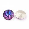 Pointed Back & Back Plated Glass Rhinestone Cabochons X-RGLA-J012-8mm-001VB-2