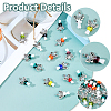 30Pcs Handmade Lampwork Beads with Glass Beads Pendants PALLOY-FH00166-4