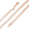 4mm Rack Plating Brass Herringbone Chain Necklaces for Women Men MAK-L044-17RG-4