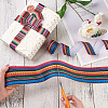 2Rolls 2 Styles Stripe Pattern Printed Polyester Grosgrain Ribbon OCOR-TA0001-37K-12