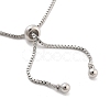 Brass Pave Clear Cubic Zirconia Horse Eye Box Chain Slider Bracelets BJEW-YWC0002-06B-P-3