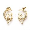 Brass Micro Pave Clear Cubic Zirconia Pendants ZIRC-C020-04G-2