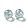 UV Plating Transparent Rainbow Iridescent Acrylic Beads OACR-D010-01H-3