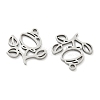 Hollow 201 Stainless Steel Pendants STAS-F337-10F-P-2