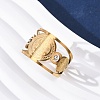 304 Stainless Steel Rhinestone Saint Benedict Open Cuff Rings RJEW-M069-01G-5