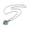 Alloy Bat with Plastic Dragon Eye Pendant Necklace NJEW-B084-02A-2