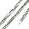 Anti-Tarnish Rhodium Plated 925 Sterling Silver Faceted Curb Chains STER-F052-18P-1