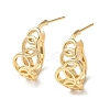 Brass Ring Stud Earrings EJEW-C070-01G-1