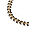 Enamel Ear of Wheat Link Chain Necklace NJEW-P220-02G-01-2