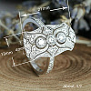 Retro Brass & Cubic Zirconia Finger Rings FS-WGF6FC6-03-5