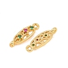 Brass Pave Cubic Zirconia Connector Charms KK-H533-08B-G-2