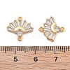 Brass Clear Cubic Zirconia Connector Charms KK-G516-08G-3