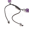 Natural Gemstone & Synthetic Hematite Braided Bead Bracelet for Women BJEW-JB08181-8