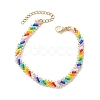 Glass Seed Braided Beaded Bracelet BJEW-MZ00058-4