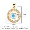 Brass Micro Pave Cubic Zirconia Pendants ZIRC-OY001-35-G-2
