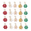 20Pcs 5 Colors Glass Charms PALLOY-JF02918-1