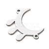 304 Stainless Steel Moon with Drop Links Connector Charms LS-STAS-D202-11P-2