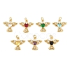 Brass Micro Pave Cubic Zirconia Charms KK-Q085-10G-1