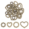 80Pcs 4 Style Zinc Alloy Twist Linking Rings FIND-AR0001-47-1