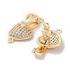 Brass Micro Pave Cubic Zirconia Fold Over Clasps KK-E107-02G-2