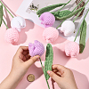 9Pcs 3 Colors Polyester with Iron Wire Artificial Tulip Flower AJEW-SC0031-42B-4