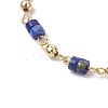 304 Stainless Steel Natural Dyed Lapis Lazuli Link Bracelets for Women BJEW-JB11683-02-3