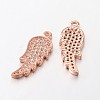 Brass Micro Pave Cubic Zirconia Pendants ZIRC-L035-44RG-FF-1