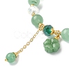 Natural Green Aventurine & Glass Beaded Stretch Bracelet BJEW-TA00308-2