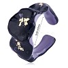 Glitter Enamel Twist Wave Open Cuff Ring JR923A-3