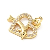 Brass Micro Pave Cubic Zirconia Charms KK-I381-07G-04-2
