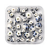 40Pcs 4 Styles Handmade Printed Porcelain Beads PORC-FP0001-06-1
