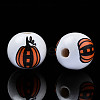 Autumn Theme Printed Natural Wood Beads WOOD-S057-081-3