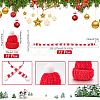 12Pcs Woolen Crochet Mini Hat with Pom Pom Ball with 12Pcs Mini Knitting Wool Yarn Scarf with 1Pc Rectangle Plastic Bags AJEW-SC0003-46A-2