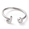 Brass Micro Pave Clear Cubic Zirconia Cuff Rings RJEW-J074-01P-J-1
