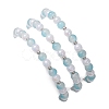 3Pcs 3 Styles Round Acrylic & Glass Beaded Stretch Bracelet Sets BJEW-JB10730-02-6