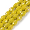 Opaque Solid Color Electroplate Glass Beads Strands EGLA-N013-P4mm-B06-1