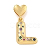 Brass Micro Pave Colorful Cubic Zirconia Pendants KK-P281-01G-L-1