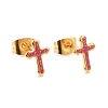 304 Stainless Steel Enamel Stud Earrings EJEW-B009-15G-2