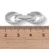 Rack Plating Brass Micro Pave Clear Cubic Zirconia Fold Over Clasps KK-NH0002-03A-P-3